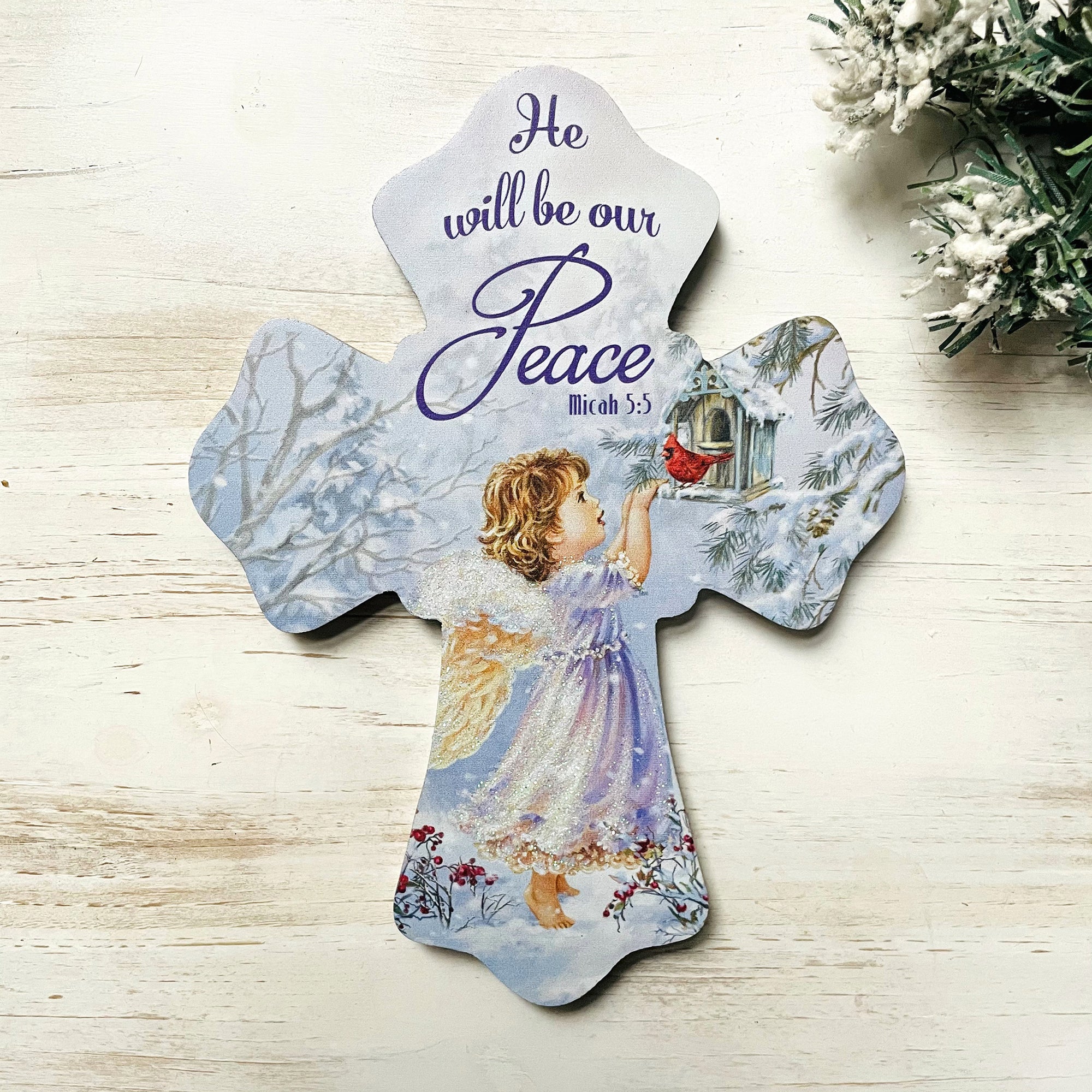 He Will Be Our Peace Wooden Cross