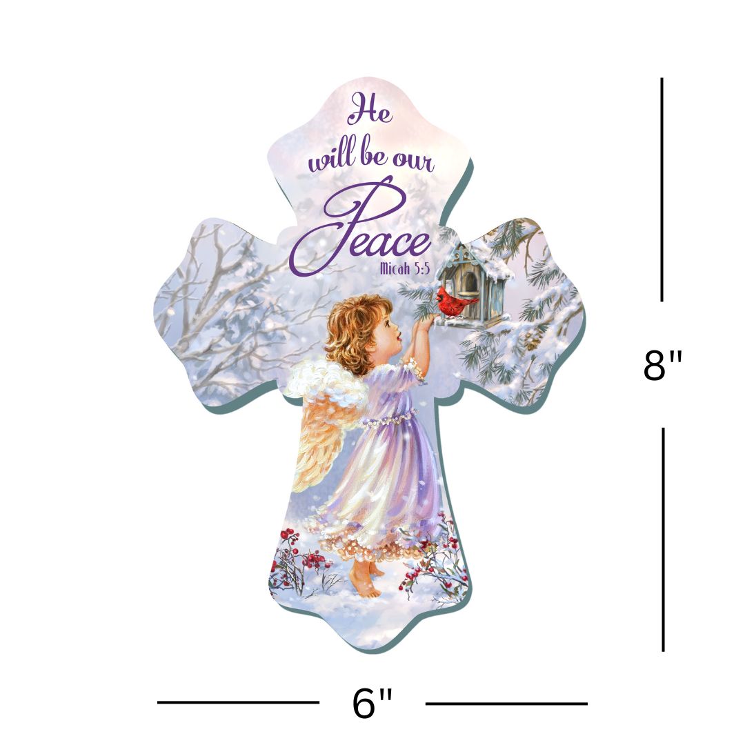 He Will Be Our Peace Wooden Cross
