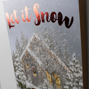 Let It Snow Wooden Sign with Rope Hanger