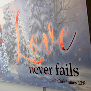 Snow Sweethearts Wooden Sign with Rope Hanger