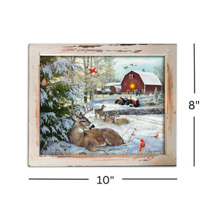 Fresh Snow on the Farm Lighted Shadow Box
