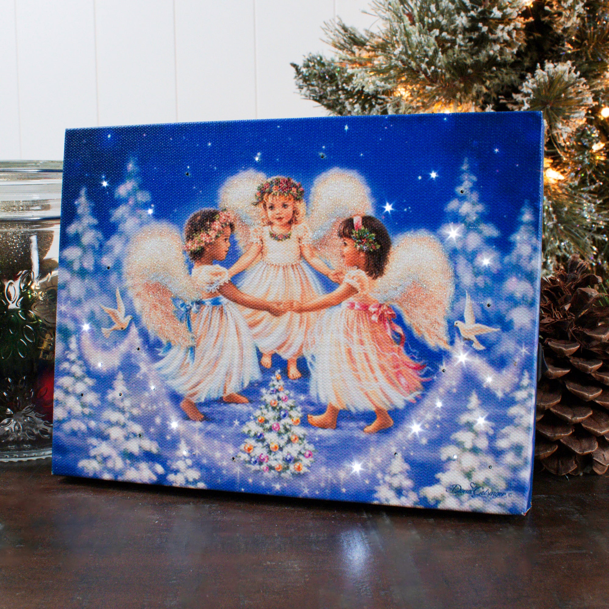 Peace Love and Joy 8x6 Lighted Tabletop Canvas