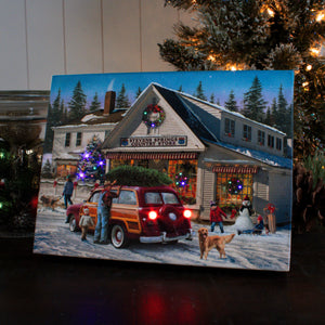 Christmas General Store 8x6 Lighted Tabletop Canvas