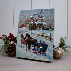Sleigh Ride 8x6 Lighted Tabletop Canvas