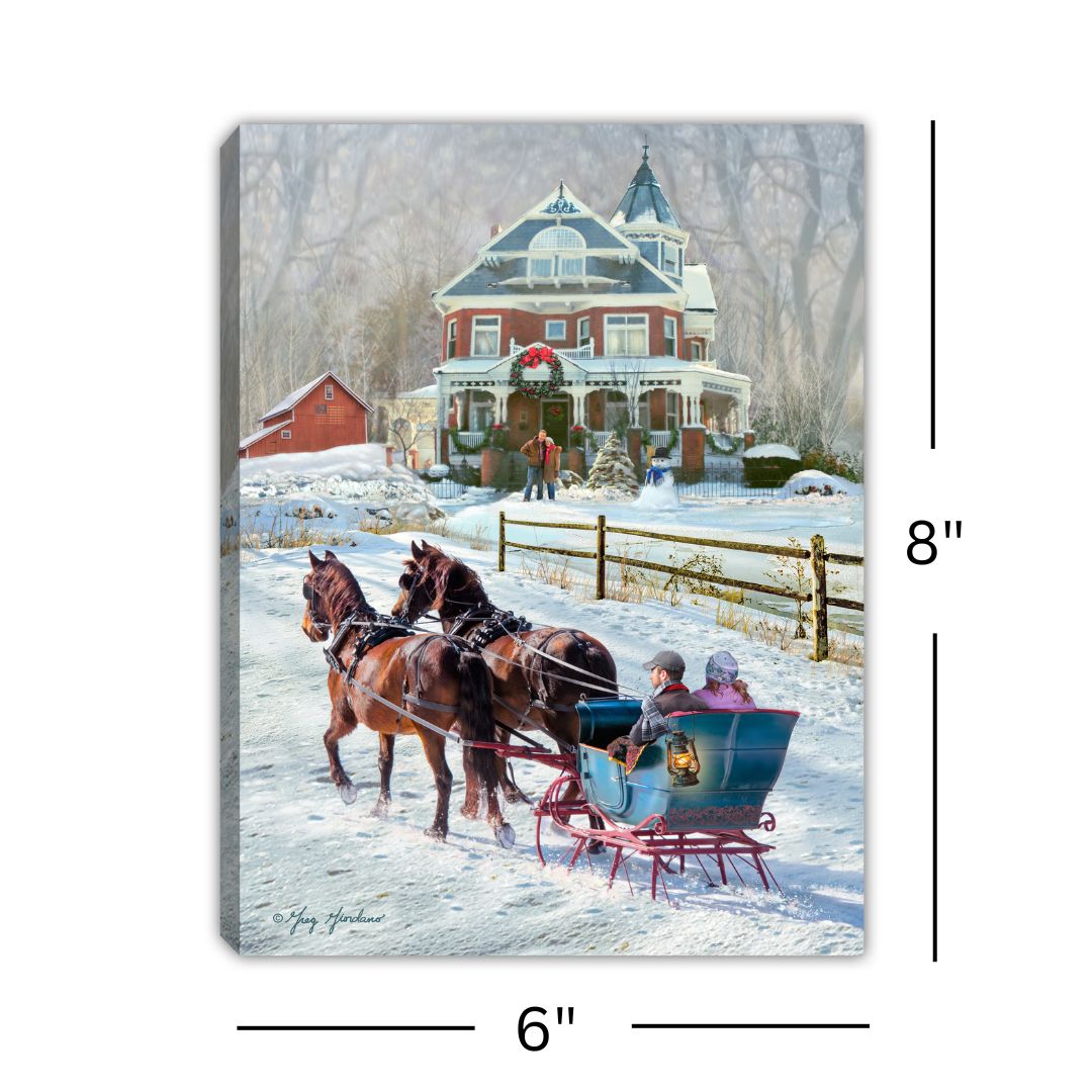 Sleigh Ride 8x6 Lighted Tabletop Canvas
