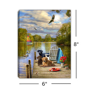 Summer on the Dock 8x6 Lighted Tabletop Canvas