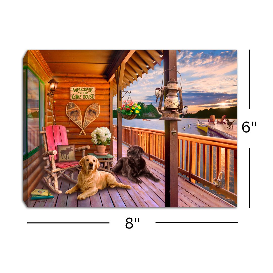 The Lake House 8x6 Lighted Tabletop Canvas