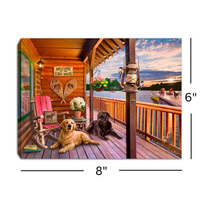 The Lake House 8x6 Lighted Tabletop Canvas