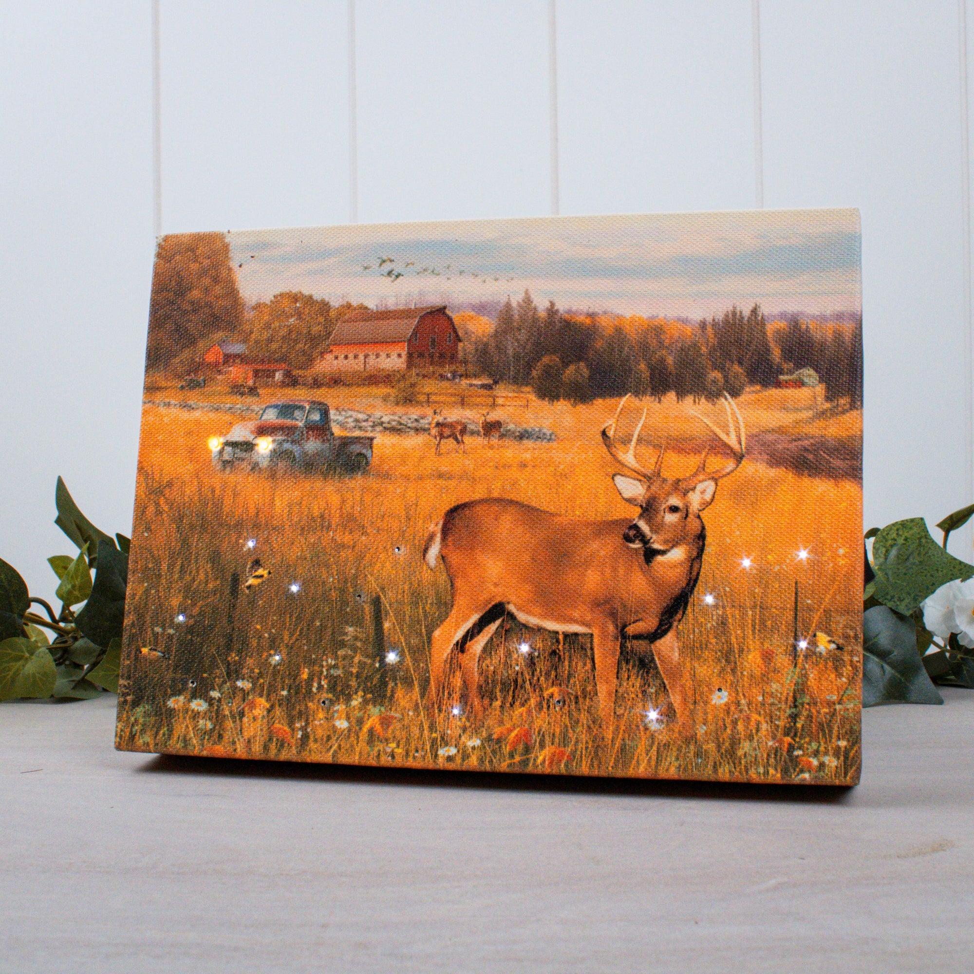 Deer in the Meadow 8x6 Lighted Tabletop Canvas