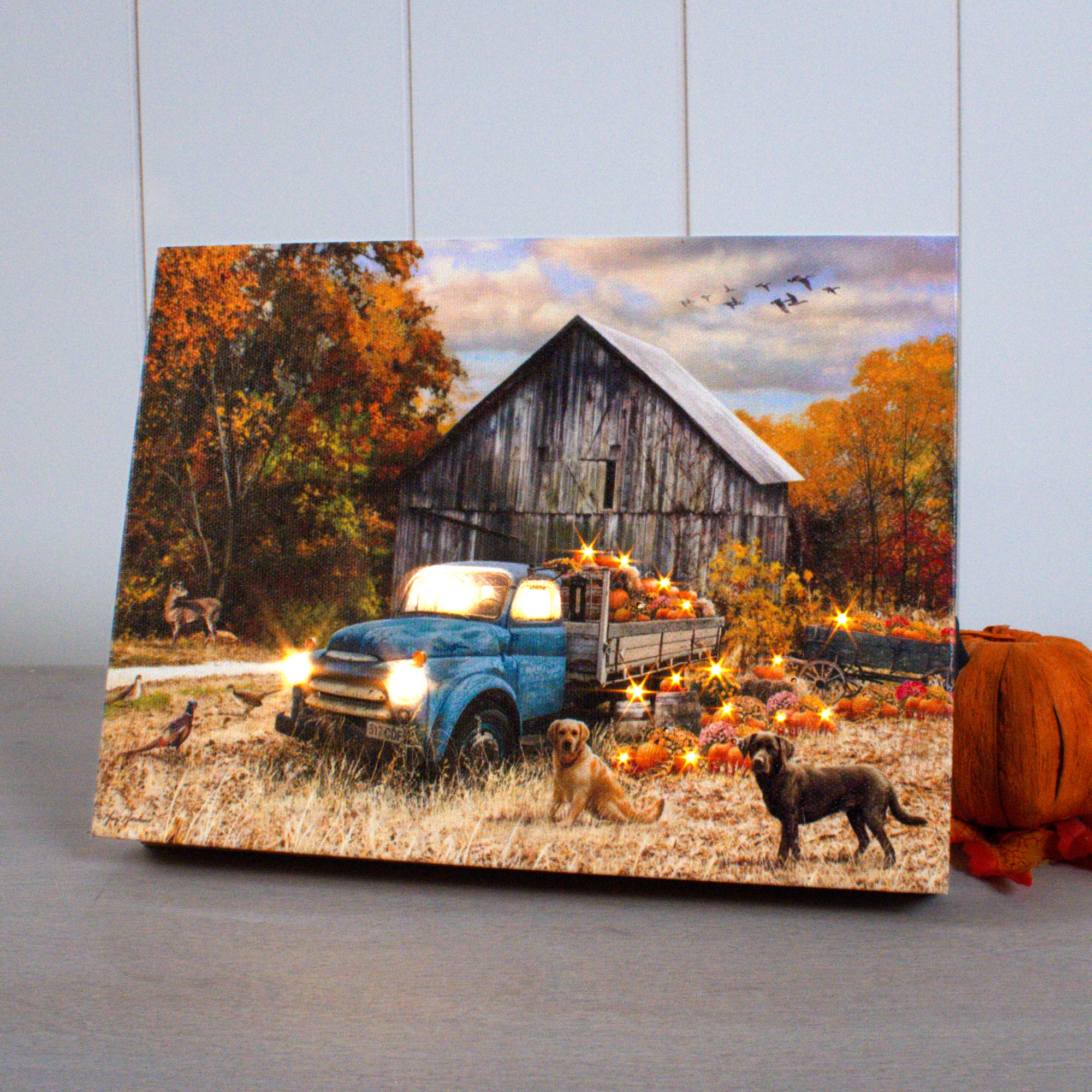 Harvest Day 8x6 Lighted Tabletop Canvas