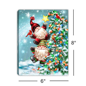 Holly Jolly Gnomes 8x6 Lighted Tabletop Canvas