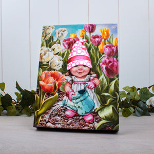 Tulip Gnome 8x6 Lighted Tabletop Canvas