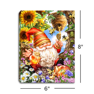 Honey Bee Gnome 8x6 Lighted Tabletop Canvas