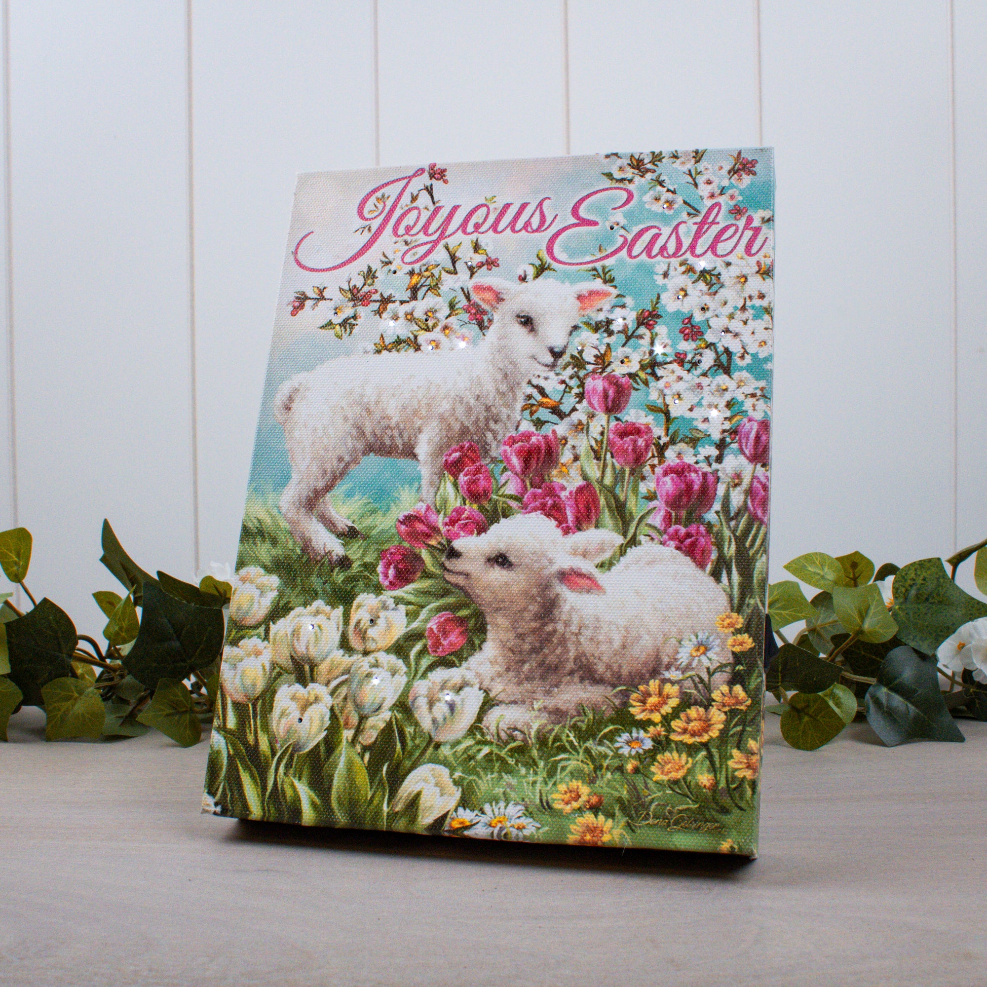 Joyous Easter 8x6 Lighted Tabletop Canvas