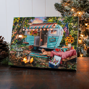 Home Sweet Home RV 8x6 Lighted Tabletop Canvas