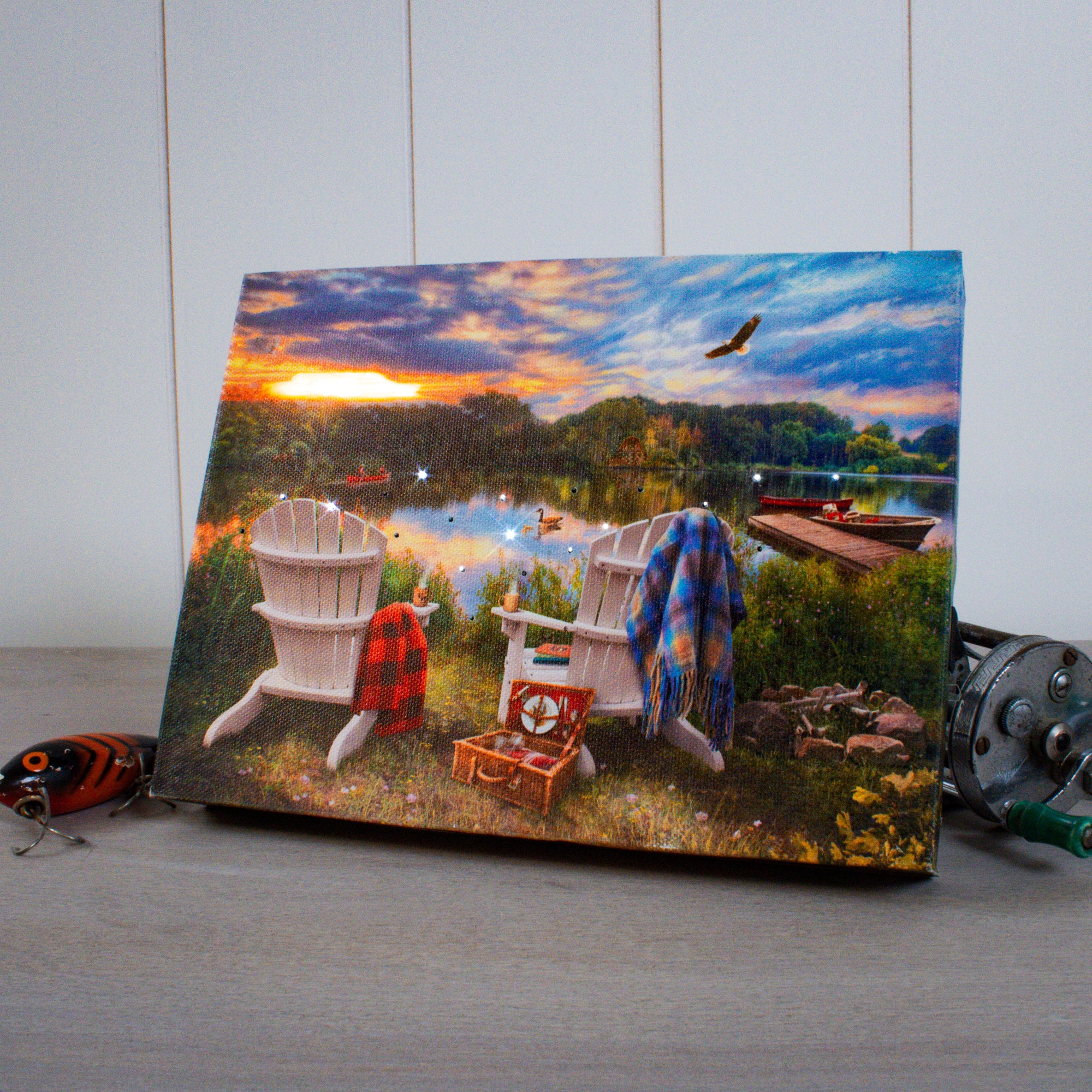 Adirondack Chairs 8x6 Lighted Tabletop Canvas
