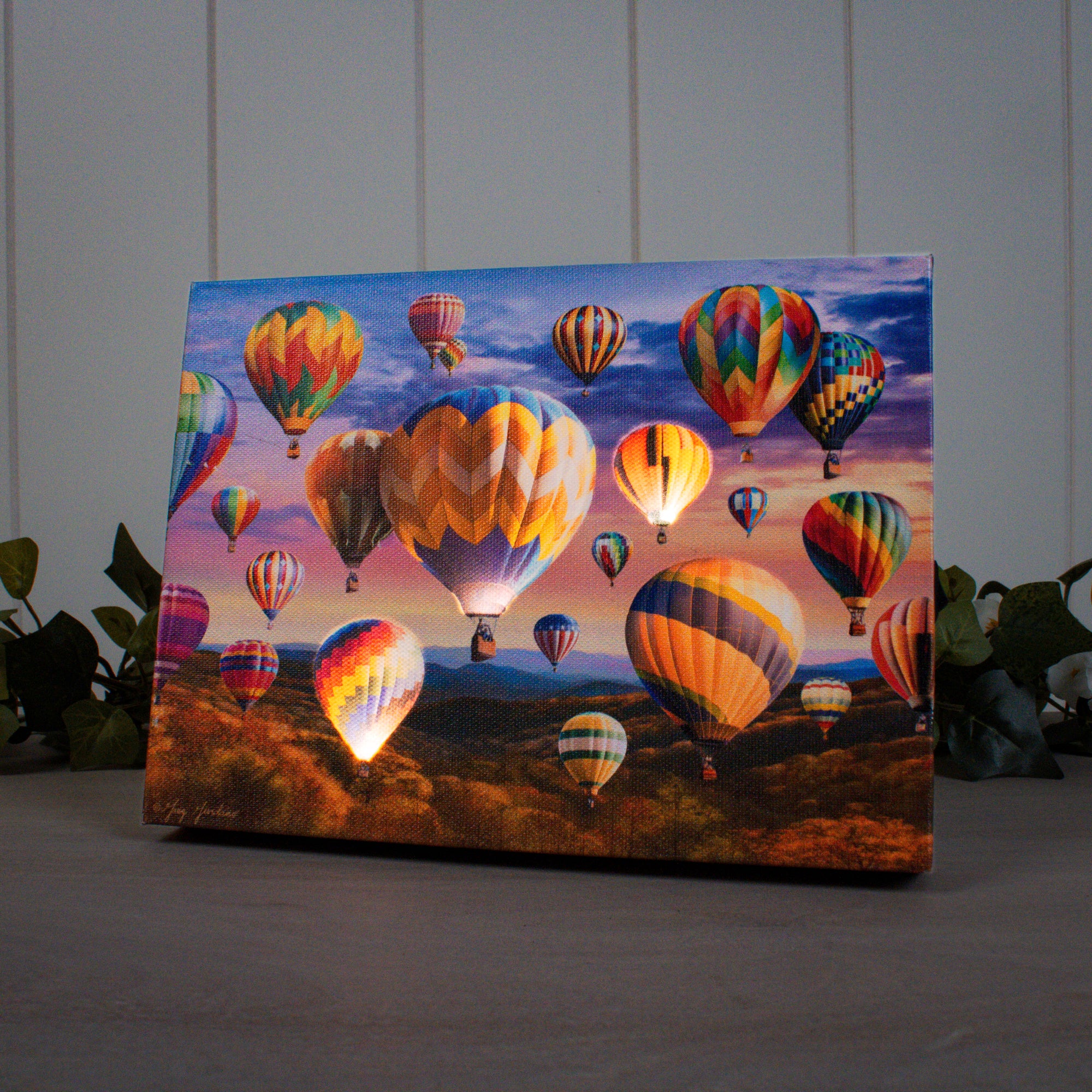 Hot Air Balloons 8x6 Lighted Tabletop Canvas