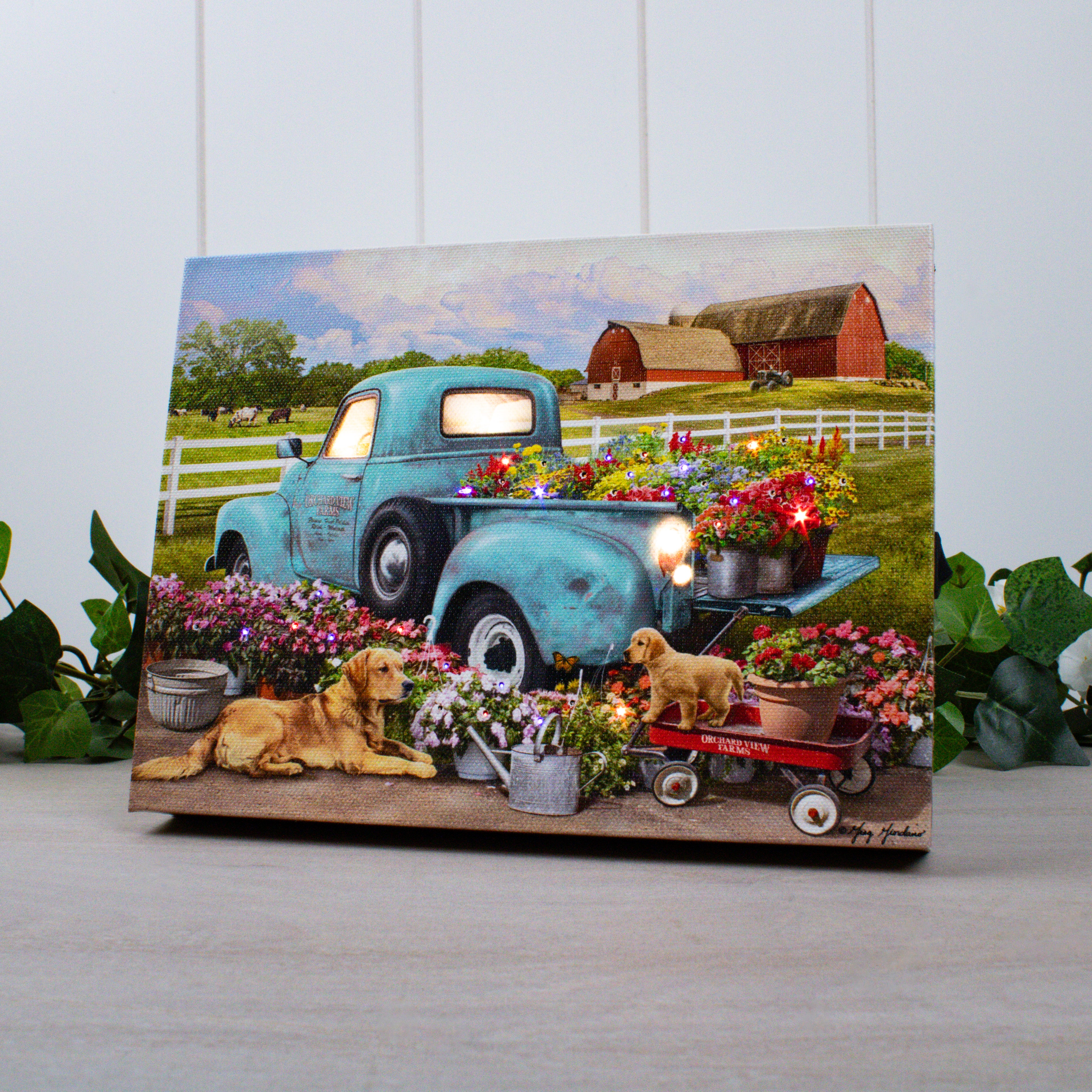 Flower Delivery 8x6 Lighted Tabletop Canvas | Glow Decor