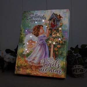 Angels Are Near 8x6 Lighted Tabletop Canvas