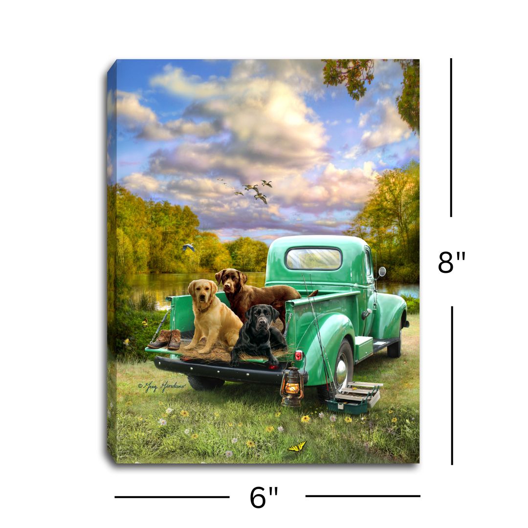 Fishing Buddies 8x6 Lighted Tabletop Canvas