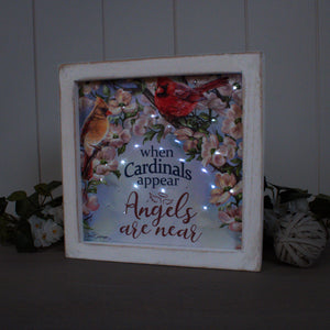 Cardinals Appear Lighted Shadow Box