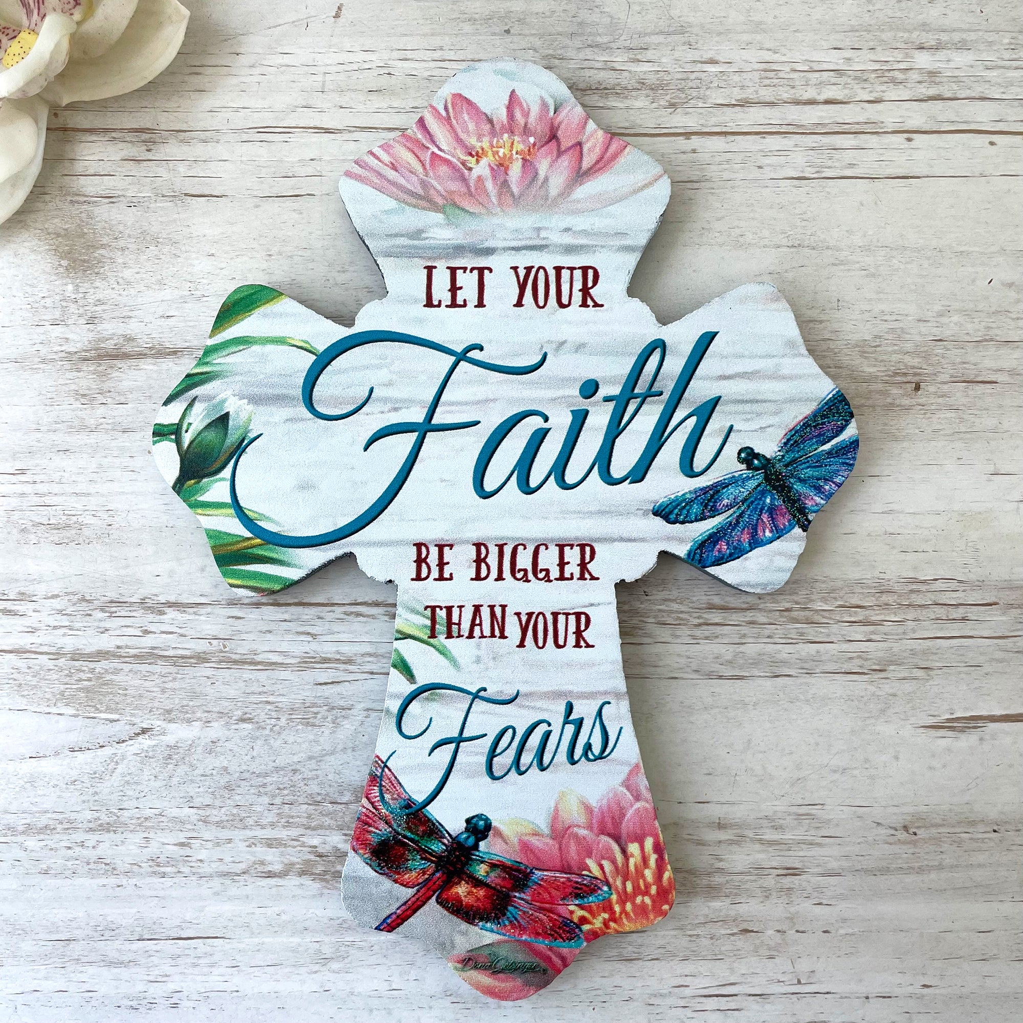 Faith Over Fear Wooden Cross
