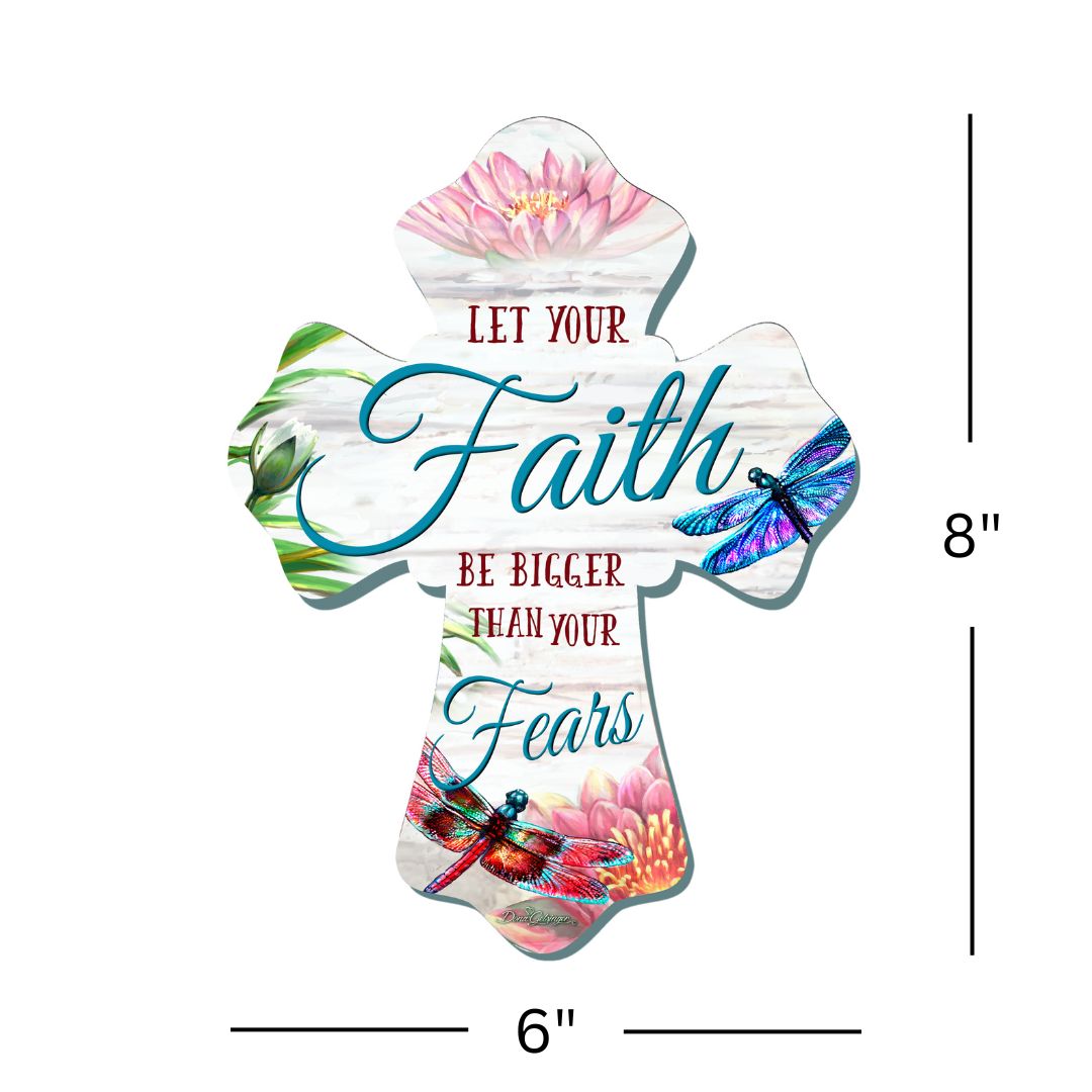 Faith Over Fear Wooden Cross
