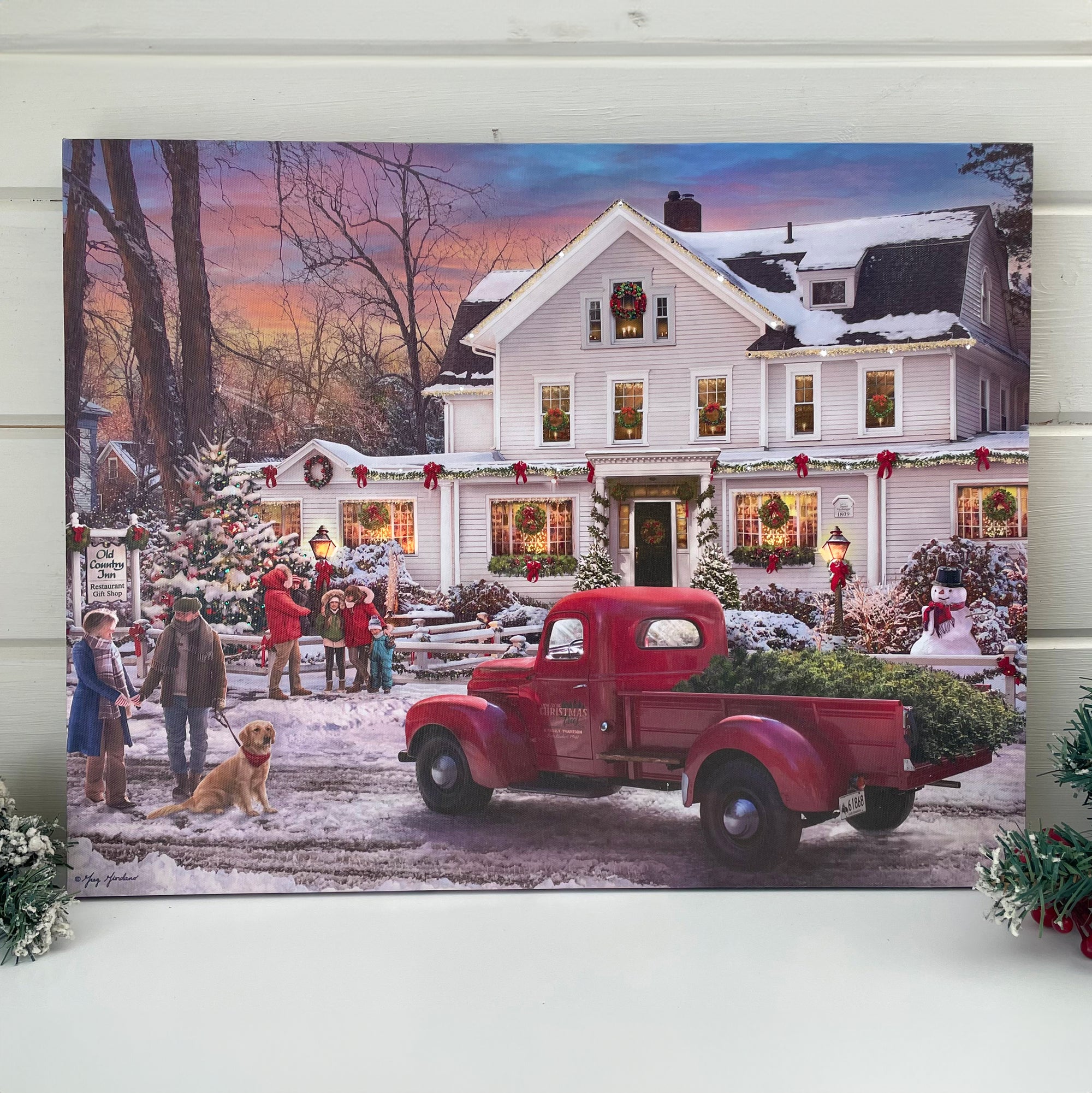 Old Country Inn 16x20 Fiber Optic Canvas