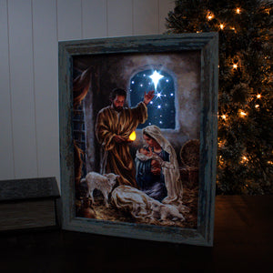 A King is Born Lighted Shadow Box