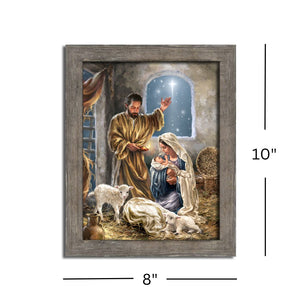 A King is Born Lighted Shadow Box