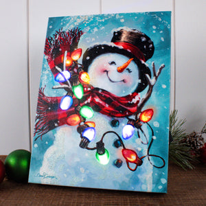Christmas Joy 8x6 Lighted Tabletop Canvas