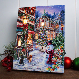 Christmas Lane 8x6 Lighted Tabletop Canvas