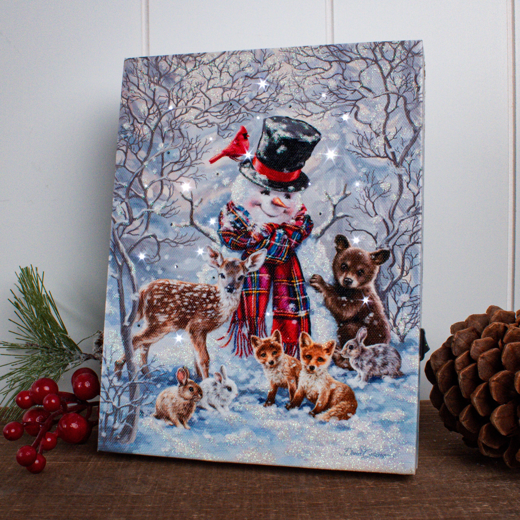 Forest Friends 8x6 Lighted Tabletop Canvas