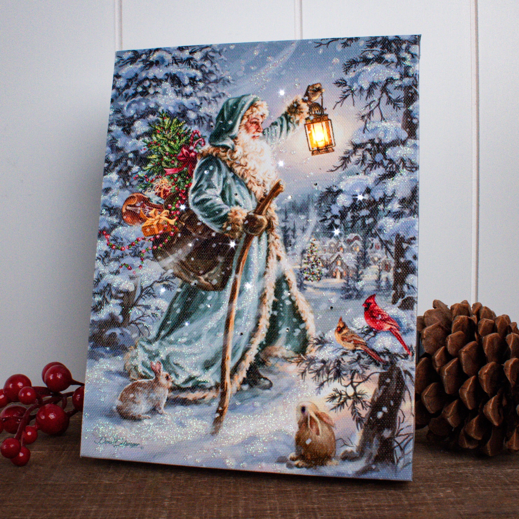Saint Nicholas 8x6 Lighted Tabletop Canvas
