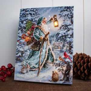 Saint Nicholas 8x6 Lighted Tabletop Canvas