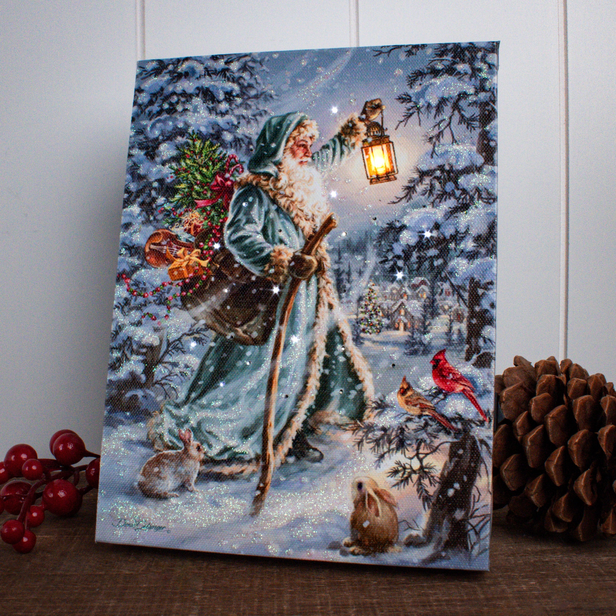 Saint Nicholas 8x6 Lighted Tabletop Canvas