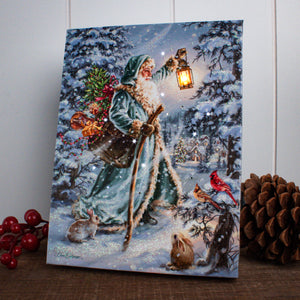 Saint Nicholas 8x6 Lighted Tabletop Canvas