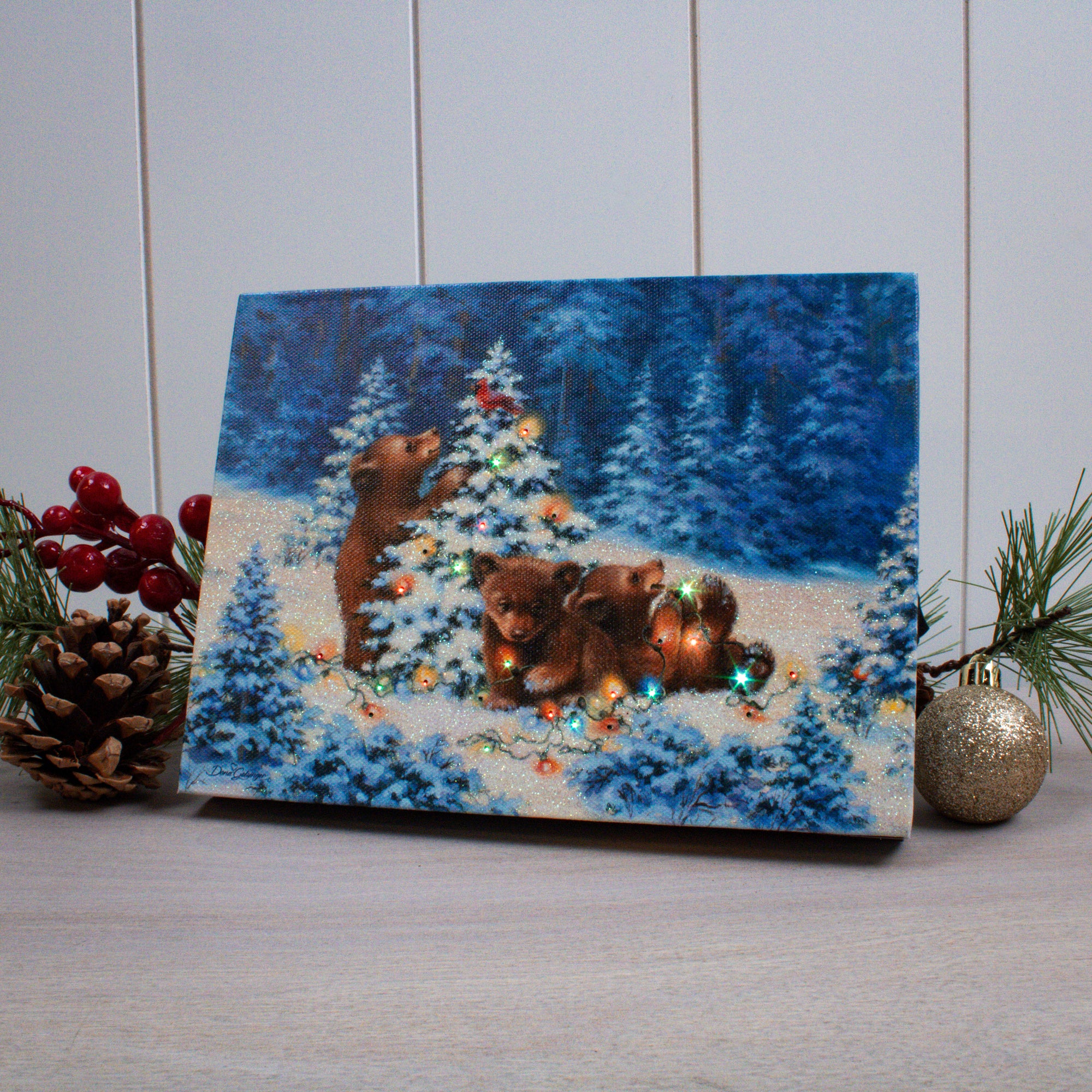 Playful Bears 8x6 Lighted Tabletop Canvas