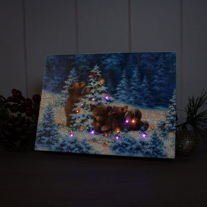 Playful Bears 8x6 Lighted Tabletop Canvas