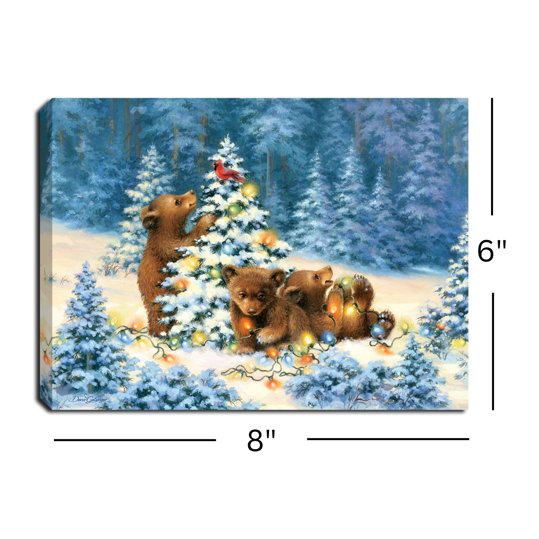 Playful Bears 8x6 Lighted Tabletop Canvas
