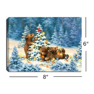 Playful Bears 8x6 Lighted Tabletop Canvas