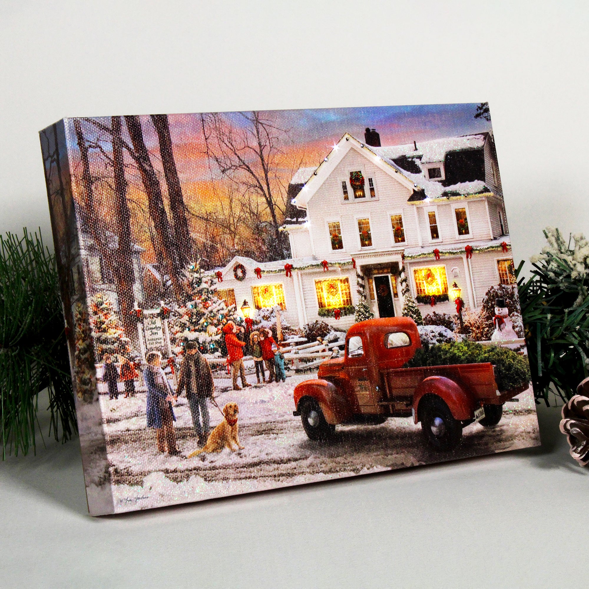Old Country Inn 8x6 Lighted Tabletop Canvas