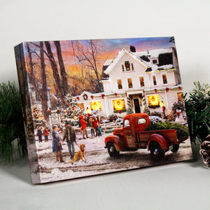 Old Country Inn 8x6 Lighted Tabletop Canvas