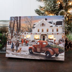 Old Country Inn 8x6 Lighted Tabletop Canvas