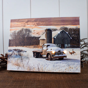 Snowy Fields 8x6 Lighted Tabletop Canvas
