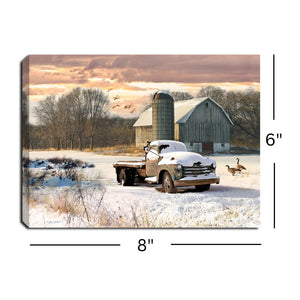 Snowy Fields 8x6 Lighted Tabletop Canvas