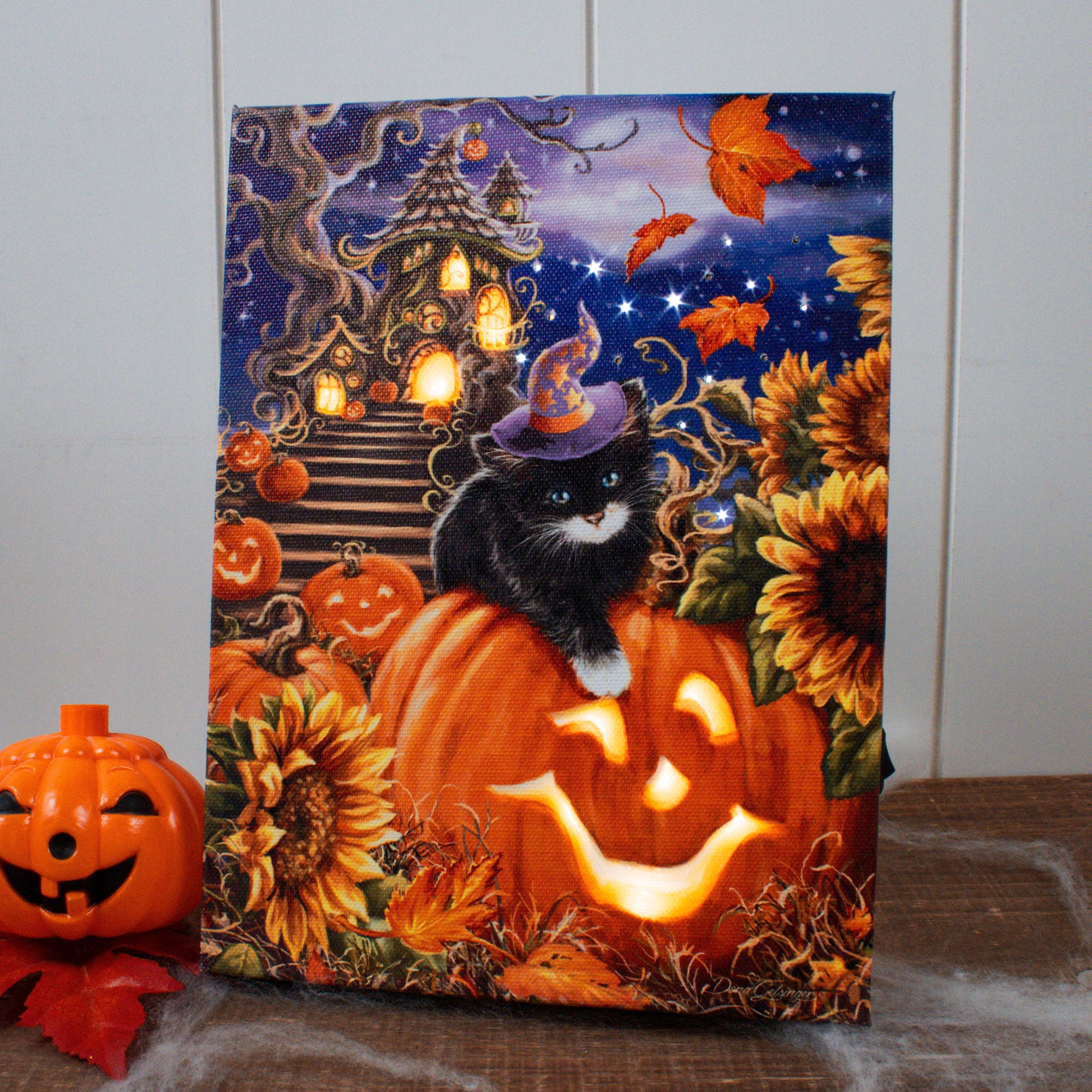 Halloween Kitten 8x6 Lighted Tabletop Canvas