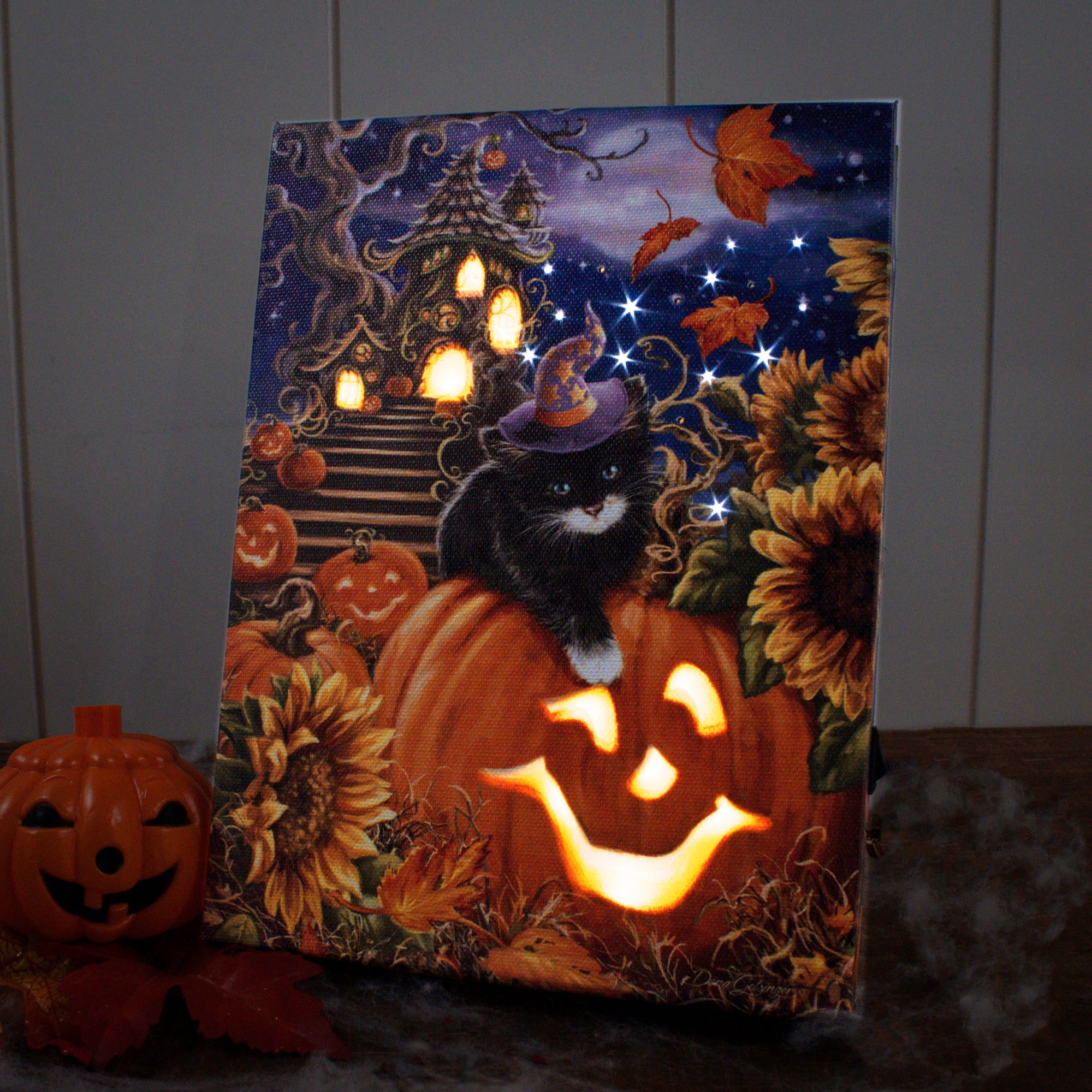 Halloween Kitten 8x6 Lighted Tabletop Canvas