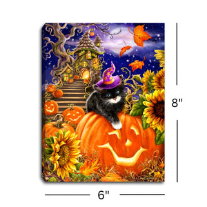 Halloween Kitten 8x6 Lighted Tabletop Canvas