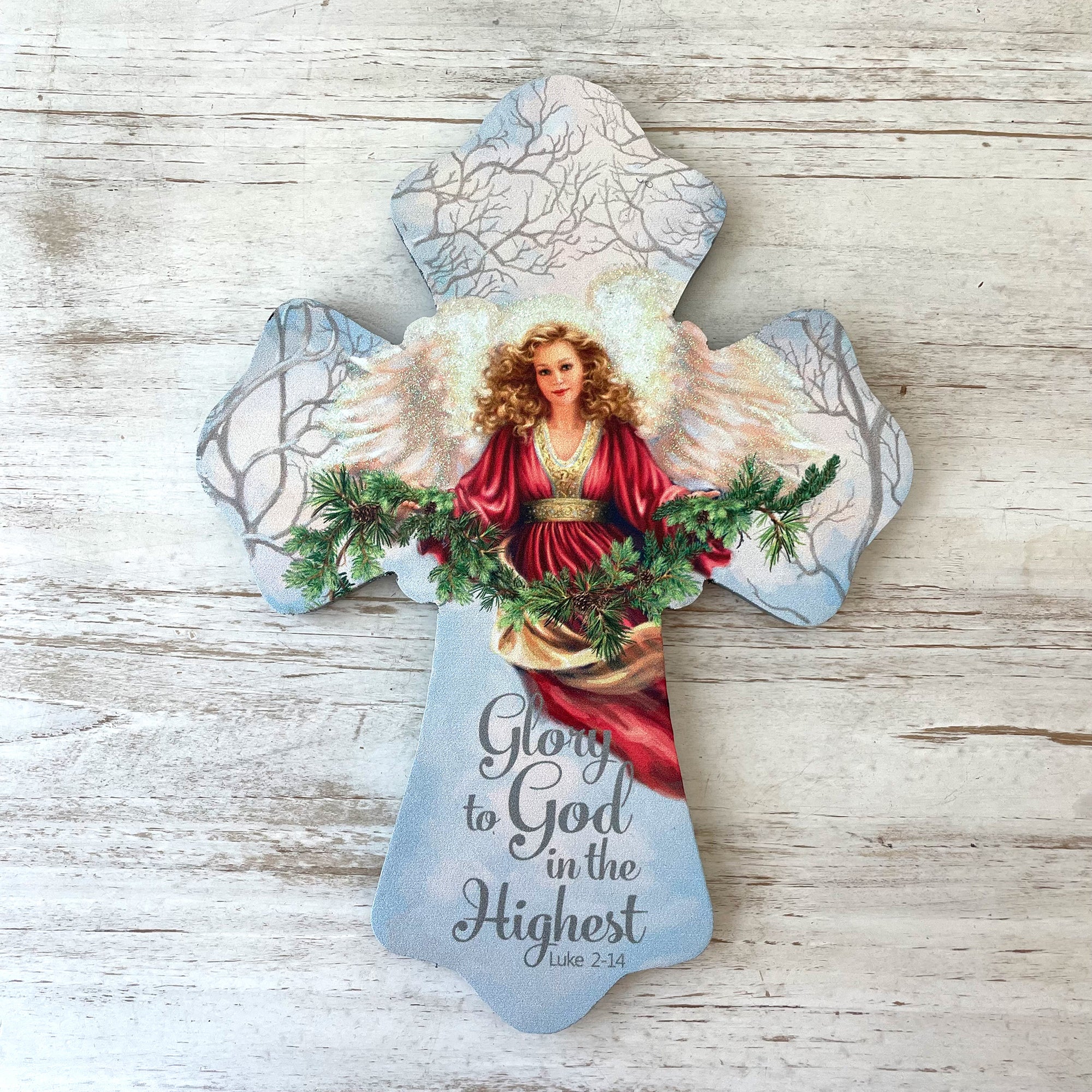 Glory to God Wooden Cross
